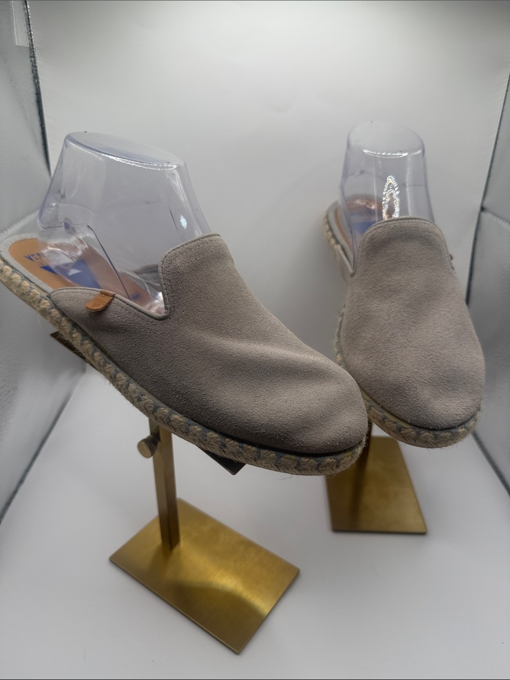 Women’s Slip-On Suede Espadrille Mule in Taupe